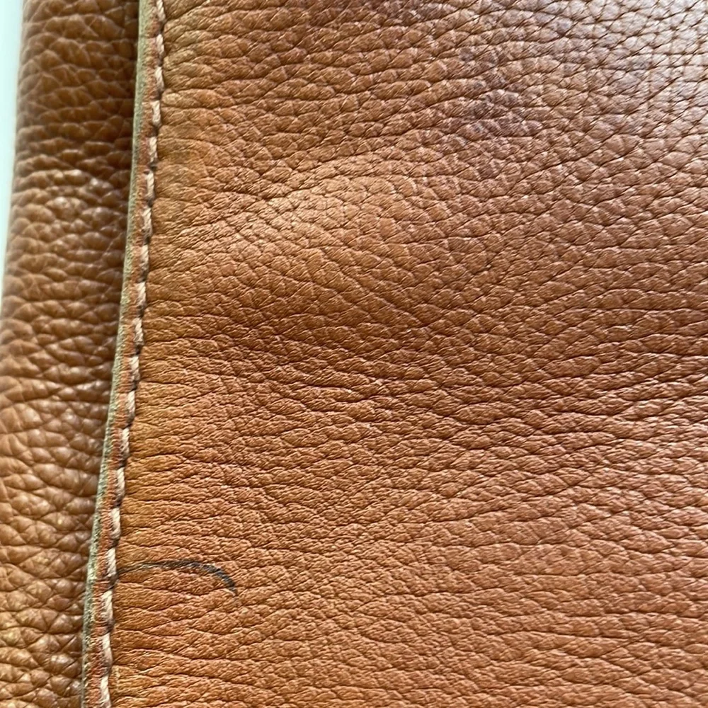 Vintage Coach Messenger Style Briefcase Saddle Pebbled Leather